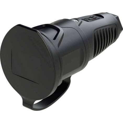 PC Electric 2511-ss Fiche électrique femelle avec terre caoutchouc 250 V noir IP54 Y614593 (1/2)