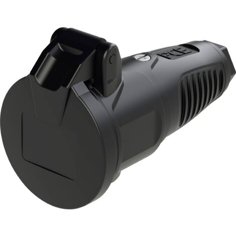 PC Electric 2512-ss Fiche électrique femelle avec terre caoutchouc 250 V noir IP54 Y614523