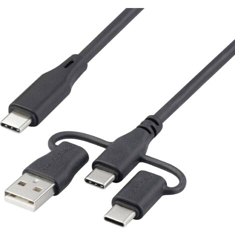 Renkforce Câble de charge USB USB 2.0 USB-C® 1.50 m noir RF-6615908 Y740313 (1/4)