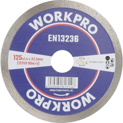 WorkPro GSOSCR-2 Disque à tronçonner diamanté 125 mm 1 pc(s) Céramique, Porcelaine, Marbre, Brique, Verre, pierre à cha (1/2)