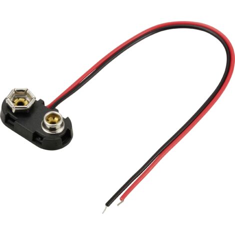TRU COMPONENTS TC-13220608 Connecteur clip pression 1x 6LR61 (9 V) raccordement par empreinte pile 9V (L x l) 24 mm x 13 mm Y739353 (1/2)