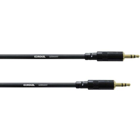 Câble de liaison Jack [1x Jack mâle 3.5 mm - 1x Jack mâle 3.5 mm] Cordial CFS 0,6 WW noir 0.60 m X136201 (1/2)