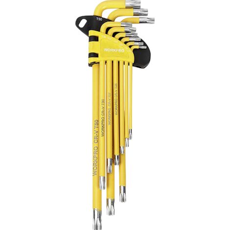 WorkPro TX Clé mâle coudée profilé T T 10, T 15, T 20, T 25, T 27, T 30, T 40, T 45, T 50 (1/5)