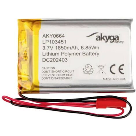 Akyga LP103451 Pack de piles rechargeables x batterie spéciale LiPo 3.7 V 1850 mAh (1/3)