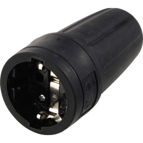 Sygonix SY-6618472 Fiche électrique femelle avec terre TPE 250 V/AC noir Y705283 (1/4)