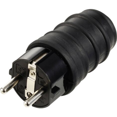 Sygonix SY-6618468 Fiche électrique mâle avec terre TPE 250 V/AC noir IP44 Y705213 (1/4)