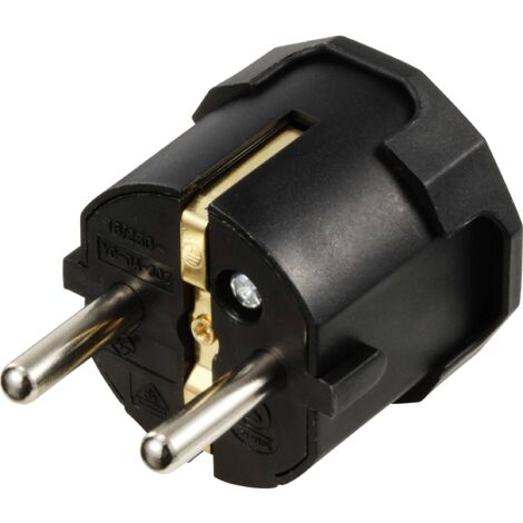 Sygonix SY-6629386 Fiche électrique mâle avec terre polypropylène (PP) 250 V/AC noir Y918023 (1/4)