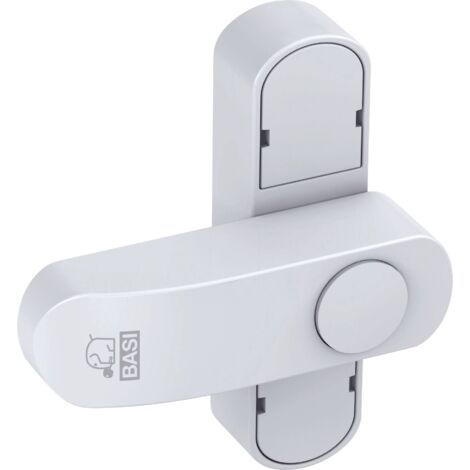 Verrou de fenêtre blanc brillant – Montage simple avec 4 vis – Protection contre leviers extérieurs – Compatible fenêtres à une aile – Basi - R503821
