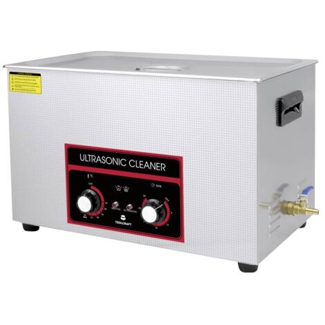TOOLCRAFT USC-3000 Nettoyeur à ultrasons pour fournitures de bureau, pour bijoux, pour l'atelier 600 W 30 l avec chauffage, avec panier de nettoyage Y732013