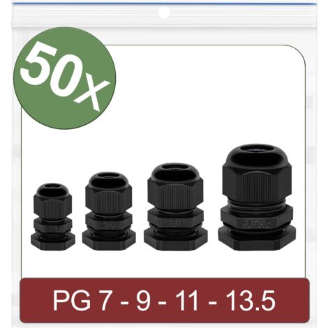 Quadrios 24CA389 Presse-étoupe PG7, PG9, PG11, PG13.5 Polyamide noir 50 pc(s) Y857853