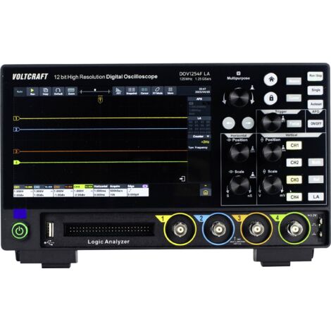 Oscilloscope numérique VOLTCRAFT DOV1254F LA 125 MHz 4 canaux 1.25 Géch/s 100 Mpts 12 bits mémoire n (1/5)