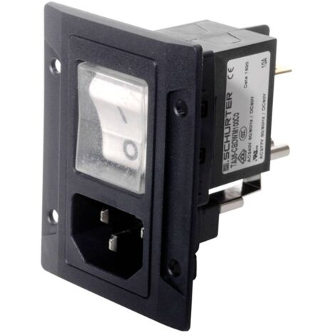 Schurter 3-108-454 Connectique pour appareils réfrigérants mâle, droit Nombre total de pôles: 3 10 mA noir 1 pc(s) Y133913 (1/2)