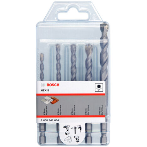 Bosch Accessories HEX-5 2608841654 Jeu de forets pour béton 4 mm, 5 mm, 6 mm, 8 mm, 10 mm tige hexag (1/5)