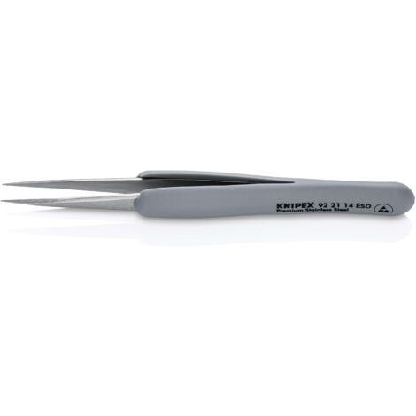 KNIPEX 92 21 14 ESD Brucelles de précision avec poignées en caoutchouc ESD 130 mm (1/5)
