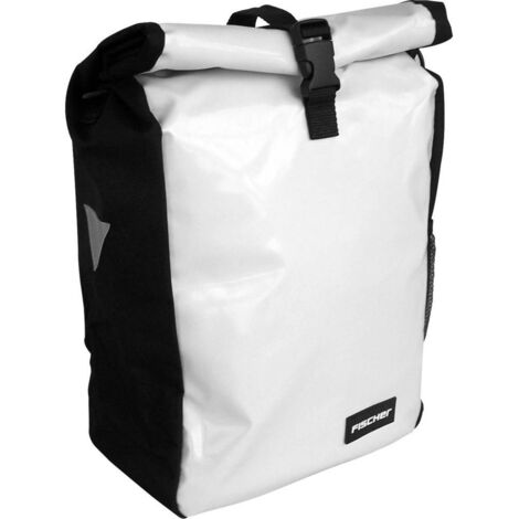 Fischer Fahrrad – Sacoche pour porte-bagage 86264 – Volume 18 l – Matériau tarpaulin étanche – Avec réflecteurs de sécurité et bandoulière amovible