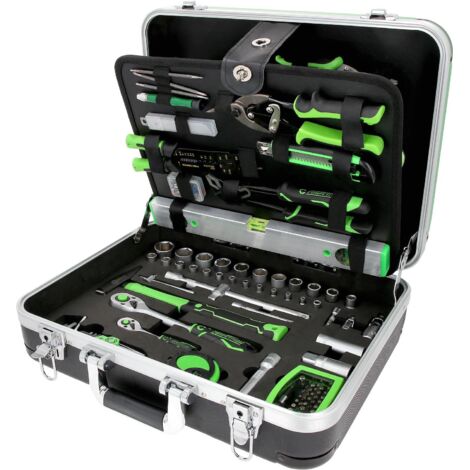 Kstools – Coffret d'outils universels 145 pièces – Acier chrome vanadium – Valise aluminium robuste – Entraînement carré 1/4' et 1/2' (1/4)