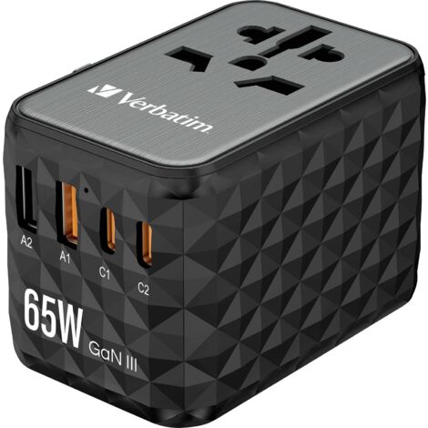 Verbatim UTA-05 GaN III Chargeur USB 65 W 2x USB-A, 2x USB-C® Power Delivery, Power Delivery 3.0, QC (1/5)