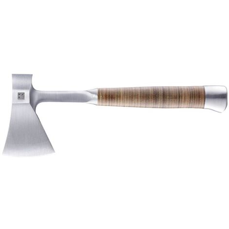 Halder – Hachette 370 mm 1000 g – Acier spécial forgé – Poignée en cuir antidérapante – Protection de coupe incluse