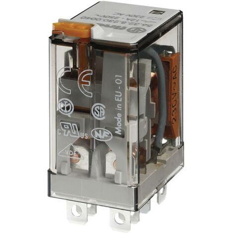 relais embrochable - 2 contacts - 12a - 230 volts - finder 563282300040