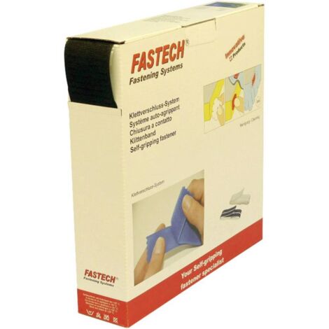 FASTECH® B50-SK-H-999925 Bande auto-agrippante hotmelt à coller partie crochets (L x l) 25000 mm x 50 mm noir 25 m S20893 (1/2)