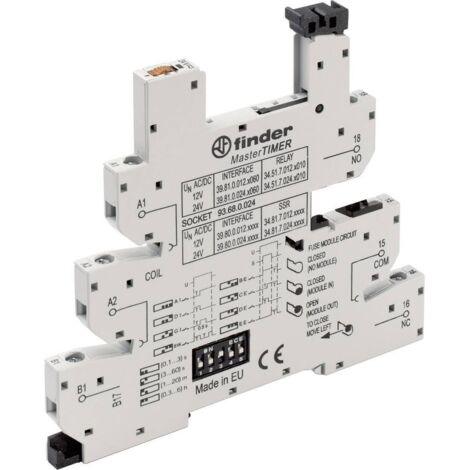 Finder 93.68.0.024 Support relais avec étrier de fixation, avec LED, avec protection antiparasite CEM Adapté pour série (relais): Finder série 34 A948311 (1/2)