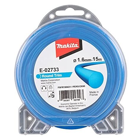 Makita – Fil pour débroussailleuse rond 1,6 mm – Longueur 15 m – SKU E02733 – Compatible avec DUR181RF, DUR181Z, UR100DSME, UR100DZ, UR3000 et UR3500 (1/3)