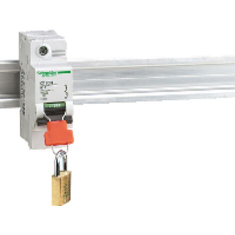 Schneider Electric – Élément de verrouillage 27145 pour interrupteur LSB C120 – Verrouillage en position ON/OFF – Diamètre cadenas 8mm – Lot de 4 pièces