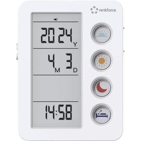 Renkforce RF-4883628 Réveil blanc rappel de prise de médicaments W196912