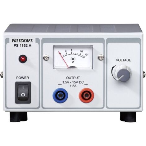 Alimentation de laboratoire réglable VOLTCRAFT PS-1152 A 1.5 - 15 V/DC 1.5 - 1 A 22.5 W Nbr. de sorties 1 x étalonné d'usine (sans certificat) S99673