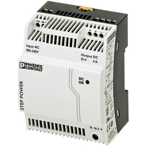 Alimentation rail DIN Phoenix Contact STEP-PS/1AC/15DC/4 2868619 15 V/DC 4 A 60 W 1 x 1 pc(s) S95633 (1/2)