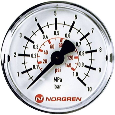 Manomètre IMI NORGREN 18-015-888 Raccordement (manomètre) à l'arrière 0 à 25 bar Filetage extérieur (1/2)