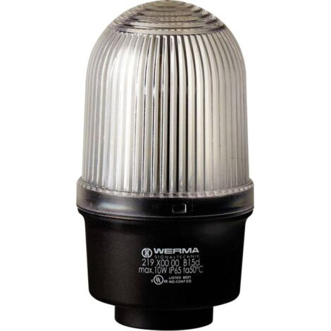 Avertisseur optique Werma Signaltechnik 219.400.00 12 - 240 VAC/VDC lumière permanente transparent IP65 1 pc(s) S63749 (1/2)