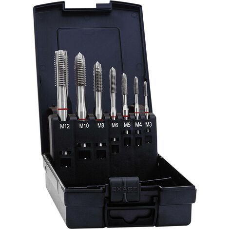 Exact 42345 Set de tarauds pour machine 7 pièces métrique M1, M4, M5, M6, M8, M10, M12 coupe à droit (1/2)