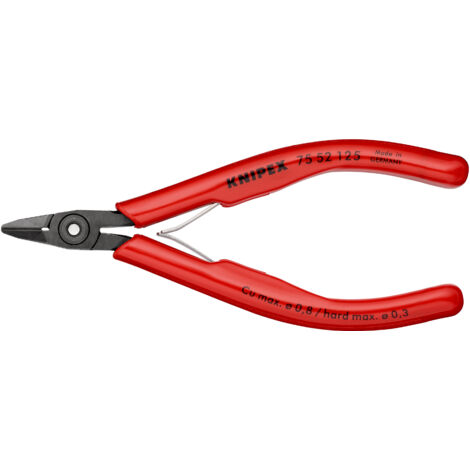 KNIPEX 75 52 125 Pince coupante de côté pour l'électronique avec gaines en plastique brunie 125 mm