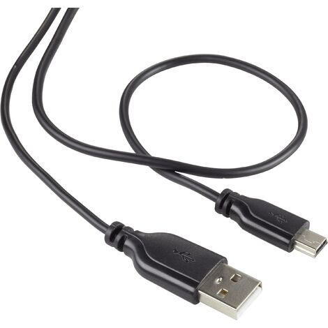 Renkforce Câble USB USB 2.0 USB-A mâle, USB-Mini-B mâle 1.00 m noir gaine ultra-douce RF-4080792 Y875811