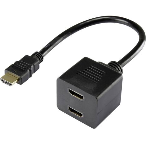 Adaptateur Y HDMI 1x mâle 2x femelle 20 cm RF4212177 – Résolution 1920x1080 – Cuivre avec contacts dorés – Pour moniteurs HDMI – Renkforce - W717301