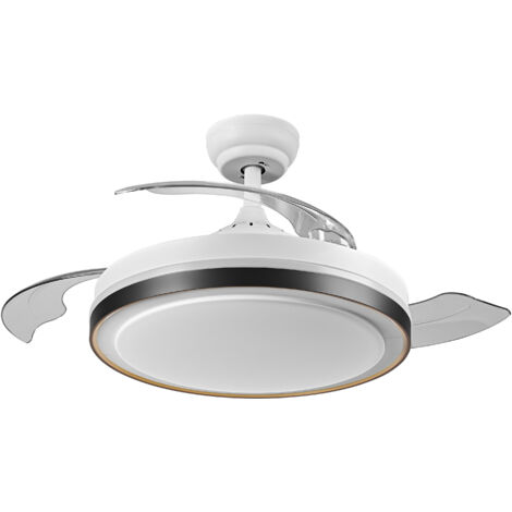 Ledvance – Ventilateur de plafond rétractable 66W – Débit d'air 6460 m3/h – 6 vitesses – Température de couleur réglable 3000K-6500K – Télécommande