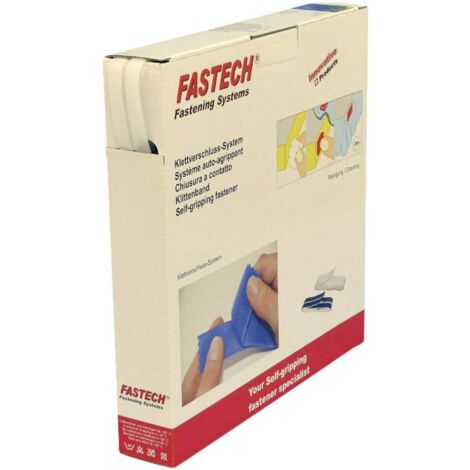 FASTECH® B10-SKL000025 Bande auto-agrippante hotmelt à coller partie velours et partie agrippante (L x l) 25 m x 10 mm blanc 25 m W565951 (1/2)