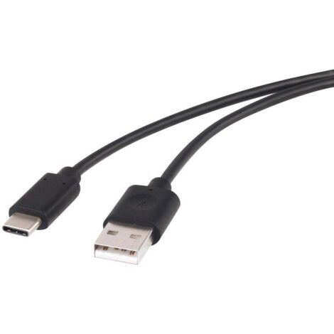 Renkforce Câble USB USB 2.0 USB-A mâle, USB-C® mâle 1.00 m noir contacts dorés RF-4288947 W508101 (1/3)
