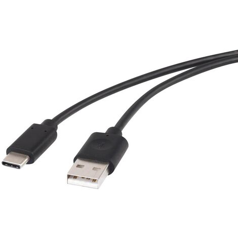 Renkforce Câble USB USB 2.0 USB-A mâle, USB-C® mâle 1.50 m noir contacts dorés RF-4288950 W508371