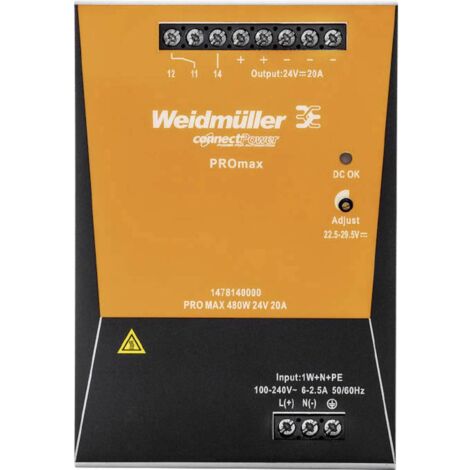 Weidmüller 1478140000 Alimentation rail DIN 24 V/DC 20 A 480 W Contenu 1 pc(s) (1/5)