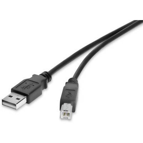 Renkforce Câble USB USB 2.0 USB-A mâle, USB-B mâle 0.50 m noir contacts dorés RF-4463067 W648601