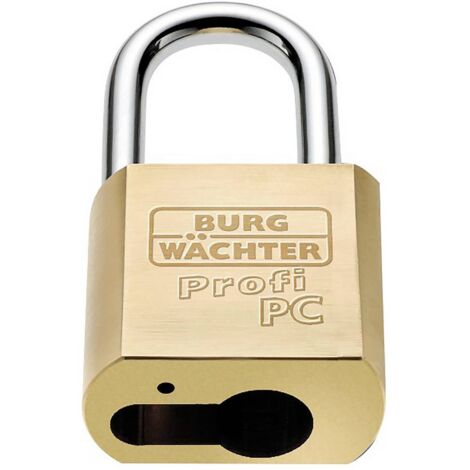 Cadenas à cylindre profilé 50mm – Laiton massif – Anse trempée à double verrouillage – Sécurise portes et grilles – Burg Wachter - S941341