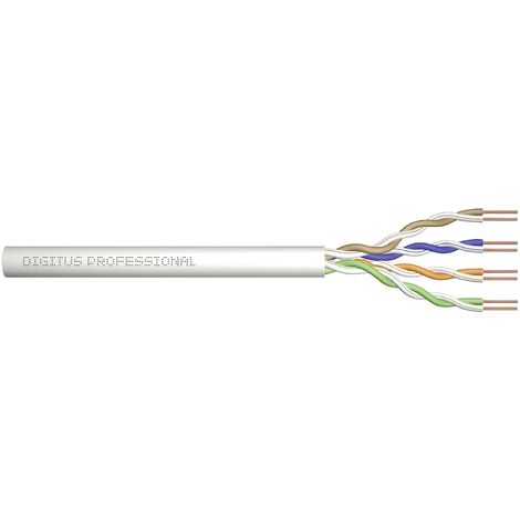 Digitus ACU-4511-305 Câble réseau CAT 5e U/UTP 4 x 2 x 0.2 mm² gris clair (RAL 7035) 305 m (1/3)