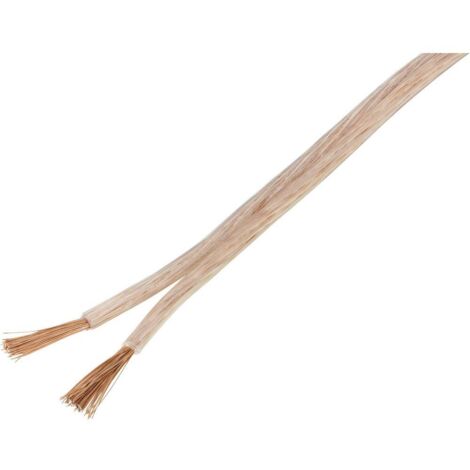 Tru Components – Câble haut-parleur 1567141 2 x 2.5 mm² transparent – Longueur 20 m – Conducteurs en cuivre pour excellente conductivité