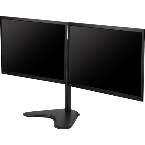 Support TV inclinable pour 2 écrans 33-81 cm – Charge max 16 kg – Norme VESA 75x75/100x100 – Hauteur réglable et pivotant – Speaka Professional