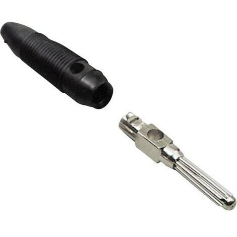 TRU COMPONENTS Fiche banane mâle, droit Ø de la broche: 4 mm noir 100 pc(s) X020721 (1/3)