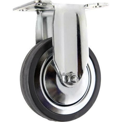 TOOLCRAFT TO-5137932 Roulette fixe caoutchouc 100 mm avec plaque de fixation Capacité de charge (max.): 80 kg D958111 (1/4)