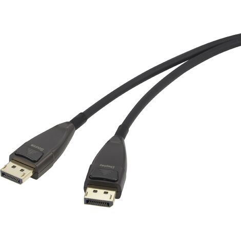 Câble de raccordement Renkforce DisplayPort Fiche mâle DisplayPort, Fiche mâle DisplayPort 20.00 m noir RF-3770962 8K UHD, contacts dorés Câble D C631691 (1/3)