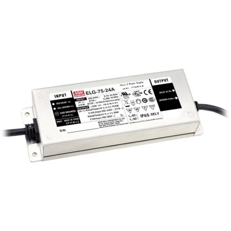 Mean Well ELG-75-36AB-3Y Driver de LED à tension constante 75.6 W 1.05 - 2.1 A 32.4 - 39.6 V/DC fonction dimmeur 3 en 1, montage sur des surfaces inf Q928792